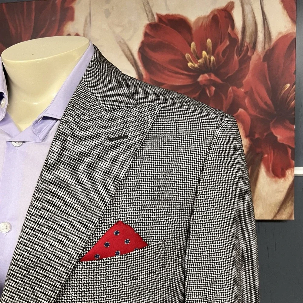 Vintage Pal Zileri Ventless Blazer Sport‎ Coat Mens 44L Long Wool Gray Flannel
